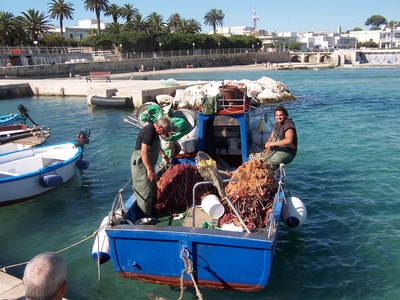 Fishermen, Otanto, Salento, Puglia, Italy